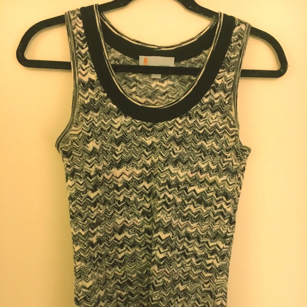 Missoni Knit Top Zigzag Knitwear Small Black White